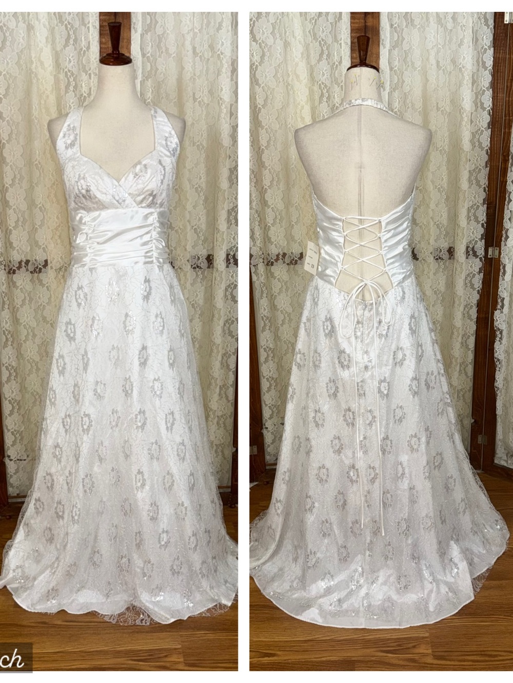 Gorgeous New Josh & Jazz White Halter Corset Prom/Wedding Gown